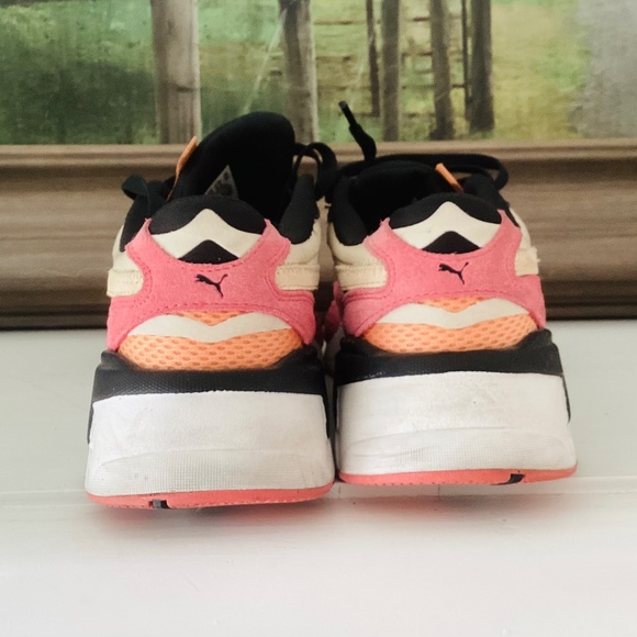 Size 9.5 - PUMA RS-X3 Mesh Pop - Bubblegum W Pink Orange Tan - Picture 7 of 12